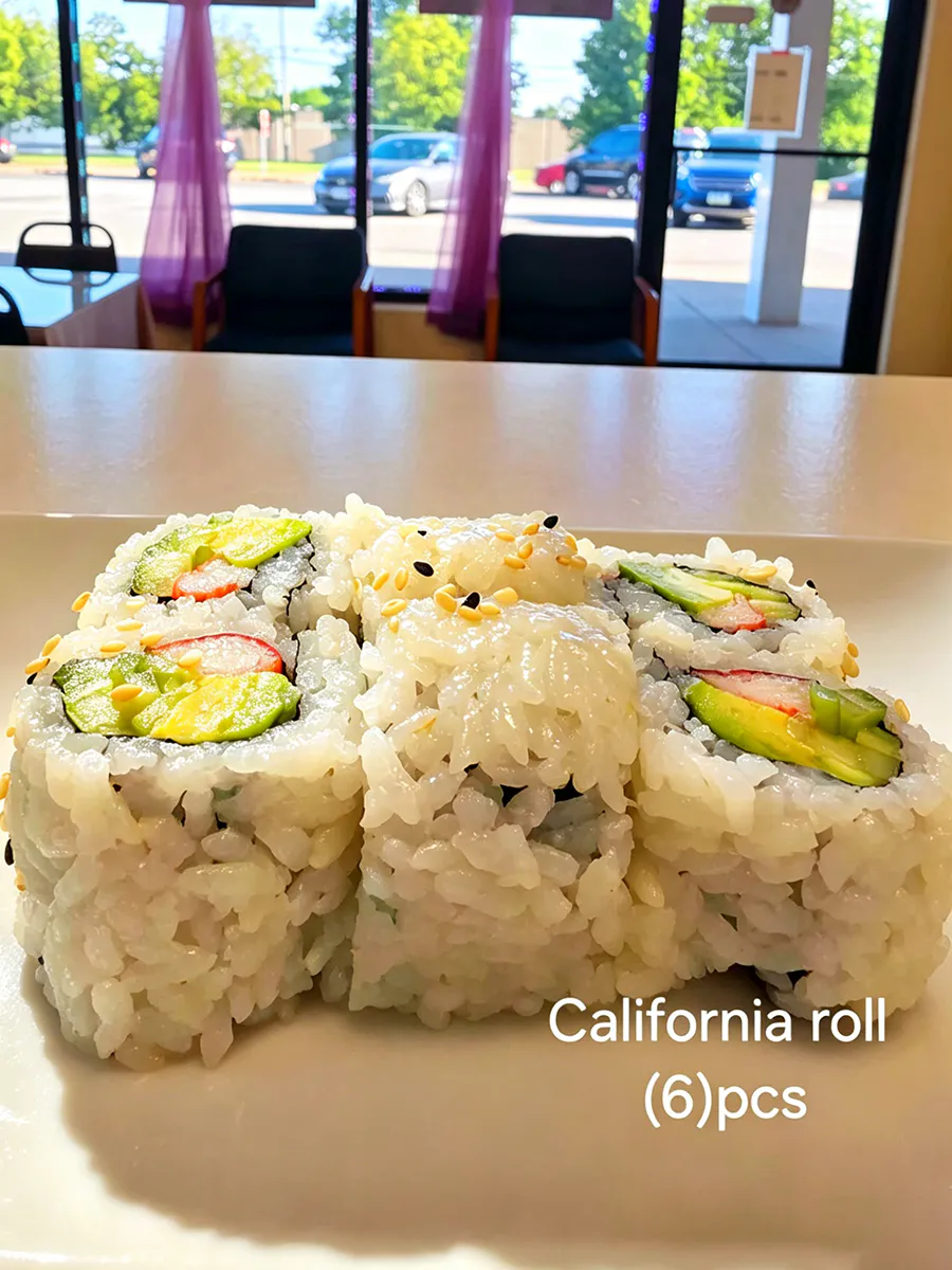 Classic crab avocado sesame California sushi roll at Sushi Way, a Japanese Restaurant in Davenport